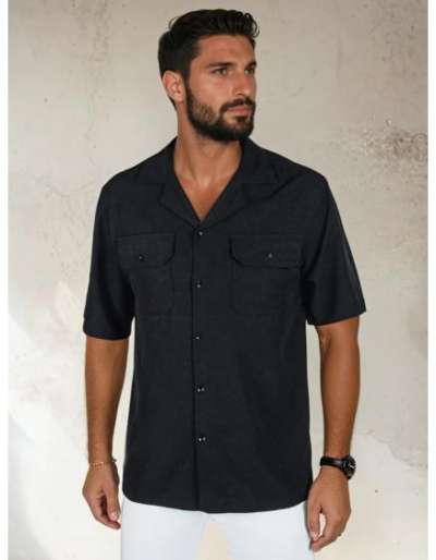 Férfi rövid ujjú ing fekete