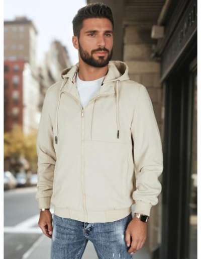 Férfi átmeneti kabát kapucnival, bézs