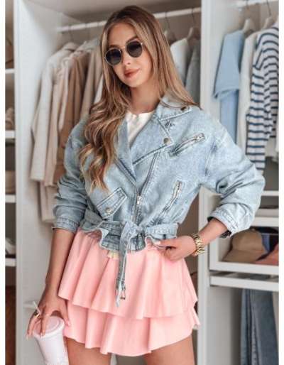 FALBELA rózsaszín mini szoknya volánnal