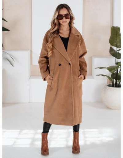 Férfi átmeneti kabát oversize barna