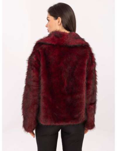 Bordó bőrdzseki zsebekkel RUE PARIS