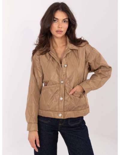 Camel színű, galléros, átmeneti kabát RUE PARIS