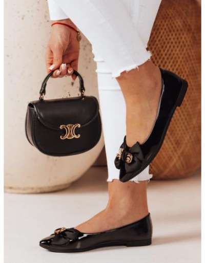 Női balerina cipő lapos sarokkal TEDBOW fekete