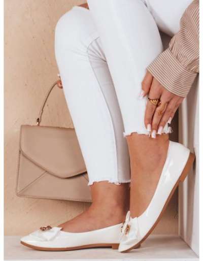 Női balerina cipő lapos sarokkal TEDBOW fehér