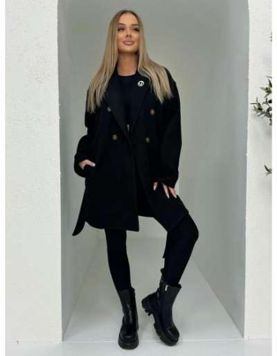 Divatos női kabát CLR039 - fekete