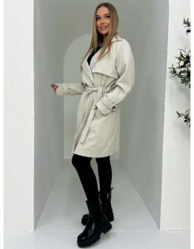 Divatos női kabát CLR040 - bézs