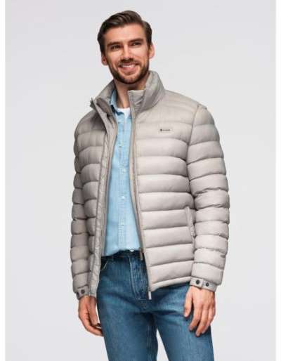 SLIM FIT férfi pólók szettje hosszú ujjú, V-nyakú és logóval, 2 darab – fehér és kék szín kombinációja V1 Z103