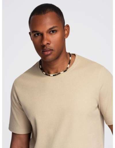 Férfi kötött ing texturált szövéssel – olíva V1 OM-TSCT-0253