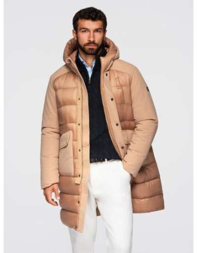 Férfi póló nyomtatással S1464 – fehér Férfi póló gombos záródással és klasszikus kötéssel – sötétbarna V4 OM-POSS-0159