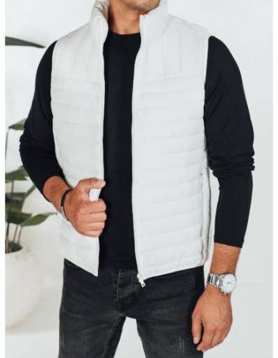 Férfi steppelt mellény, fehér