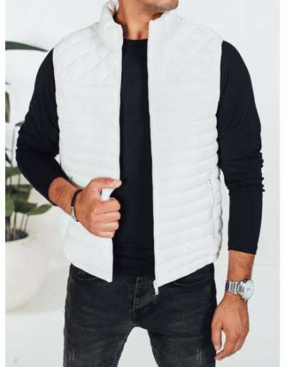 Férfi steppelt mellény, fehér