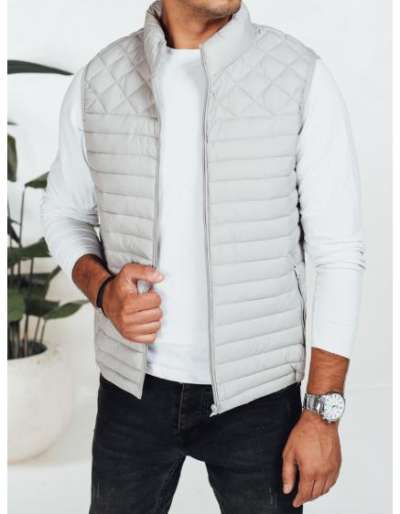 Férfi steppelt mellény, világosszürke