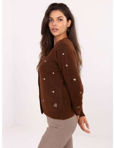 Barna kardigán gombokkal