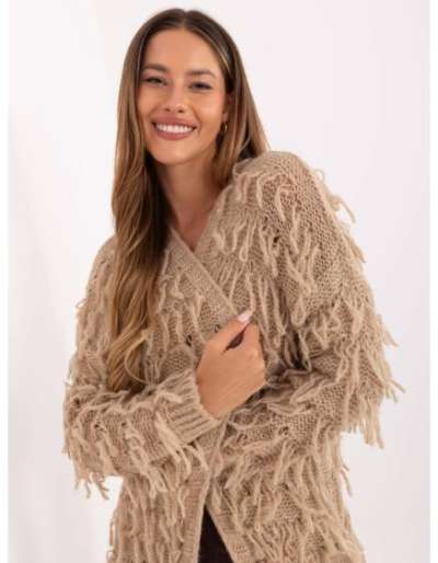 Bézs női kardigán térdig érő RUE PARIS