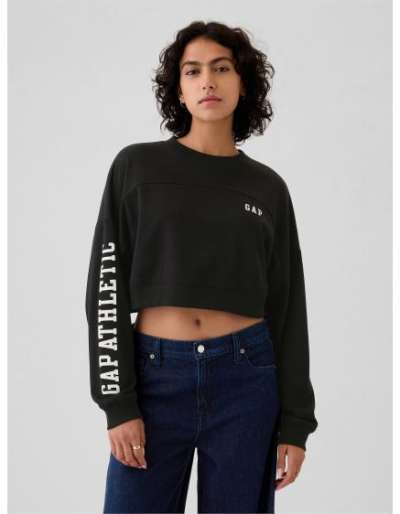 Crop pulóver logóval