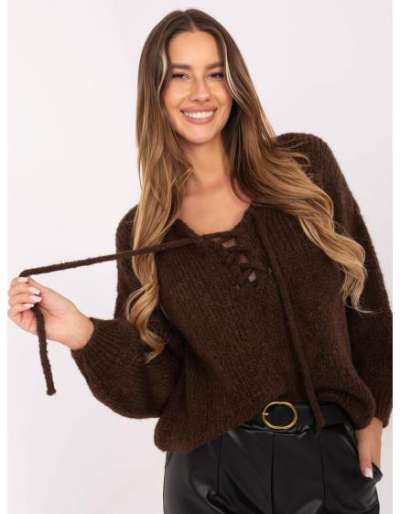 Barna oversized pulóver egyszínű