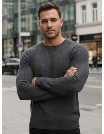 Férfi pulóver, antracit