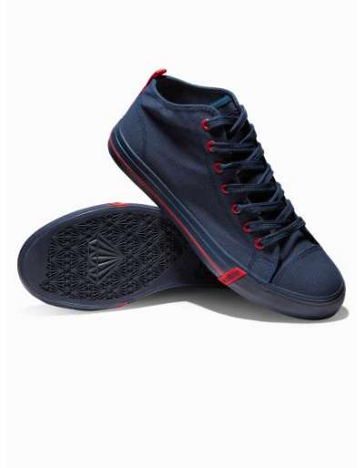 Férfi tornacipő kontrasztos elemekkel – sötétkék V3 OM-FOTH-0125