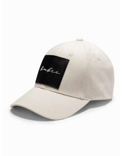 Férfi baseball sapka nagy felvarróval – krém V4 OM-ACCS-0101