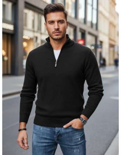 Férfi pulóver, fekete