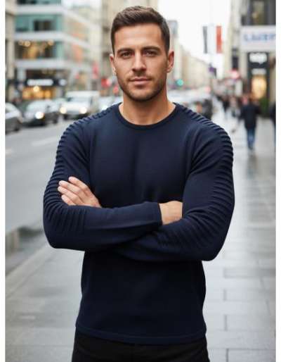 Férfi pulóver, sötétkék WX2297z