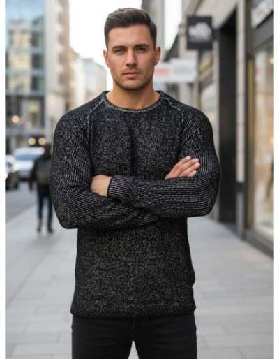 Férfi pulóver, fekete WX2311z