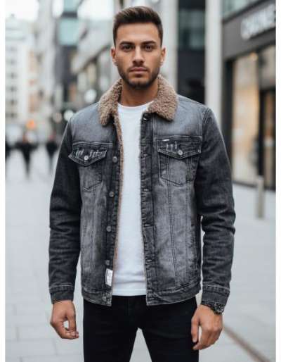 Férfi téli kabát béléssel, fekete