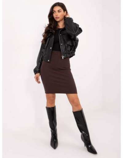 Csokoládébarna, csíkos alapszoknya RUE PARIS