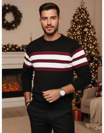 Férfi fekete pulóver