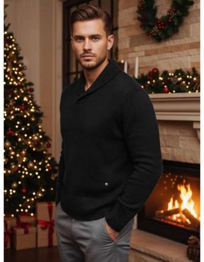 Férfi fekete pulóver