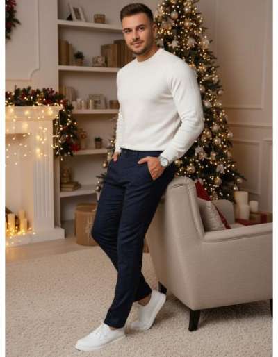 Férfi chino nadrág, sötétkék