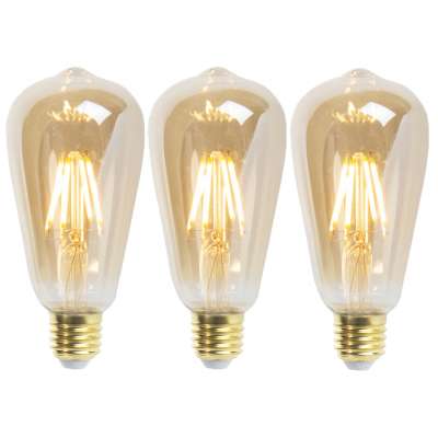 3 db E27 szabályozható LED lámpa készlet ST64 goldline 5W 380 lm 2200K