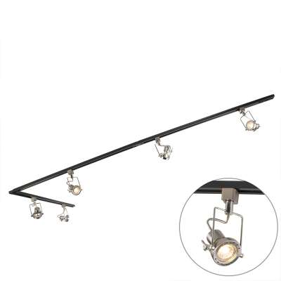 Okos 1 fázisú sín fekete acéllal, 5 WiFi GU10-zel - Iconic Suplux