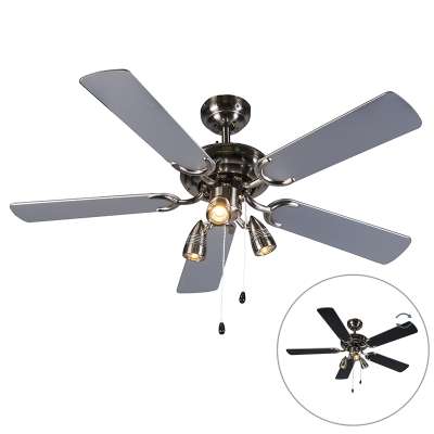 Mennyezeti ventilátor acél 110 cm 3 lámpával, húzózsinórral - Mistral
