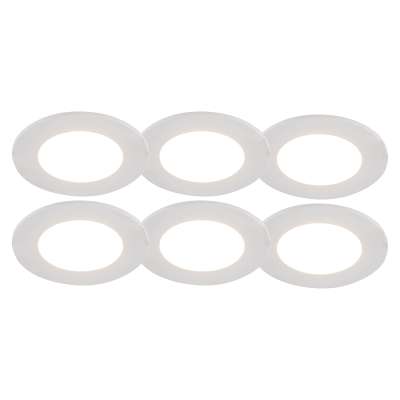 6 db-os beépített spotlámpa készlet fehér LED-del, 3 fokozatú fényerőszabályzóval, IP65 - Blanca