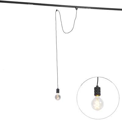 Függőlámpa sín felfüggesztéssel fekete - Cavalux