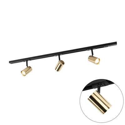 Sínrendszer 3 spotlámpával, 1 fázisú fekete arannyal - Jeana