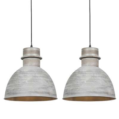 2 db-os szett rusztikus lógólámpa szürke - Dory