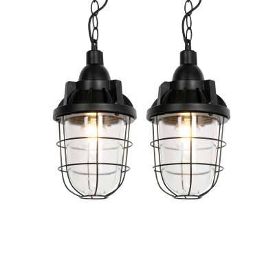 2 db ipari lógólámpa szett fekete - Cabin