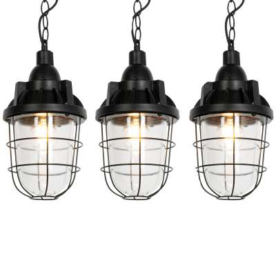 3 db ipari lógólámpa szett fekete - Cabin