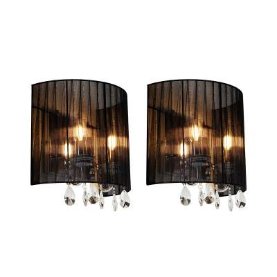 2 db fali lámpa készlet króm fekete árnyékolóval - Ann-Kathrin 2