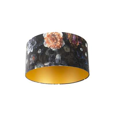 Bársony lámpabúra virágmintával 50/50/25 arany belsővel