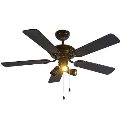 Mennyezeti ventilátor fekete 110 cm 3 lámpával, húzózsinórral - Mistral