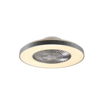 Ezüst színű mennyezeti ventilátor csillag effektussal 60cm LED-del, fényerőszabályzóval és távirányítóval - Climo