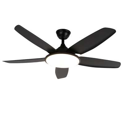 Mennyezeti ventilátor fekete 130 cm LED-del, fényerőszabályzóval és távirányítóval - Vifte