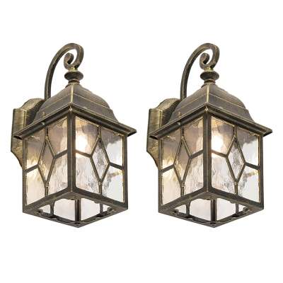 2 db-os romantikus kültéri fali lámpa szett bronz - London