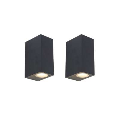 2 db modern fekete fali lámpa készlet 2-es IP44 - Baleno