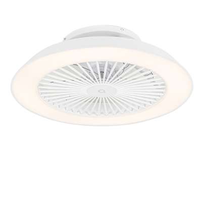 Okos mennyezeti ventilátor fehér 59,5 cm LED-del, fényerőszabályzóval és távirányítóval - Deniz