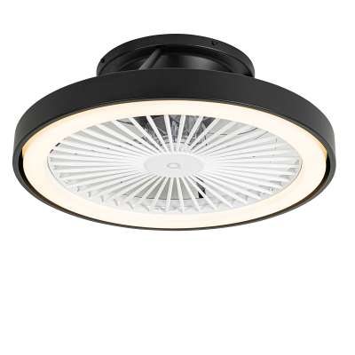 Okos mennyezeti ventilátor fekete 54 cm LED-del, fényerőszabályzóval és távirányítóval - Dave
