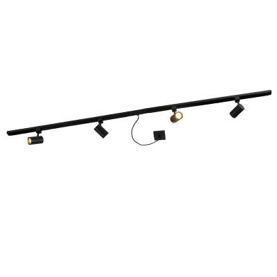 1 fázisú fekete sínrendszer 4 spotlámpával és I-tápellátással négyzet alakban - Jeana